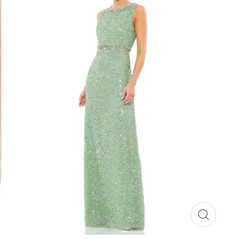 NEW Mac Duggal Sequined Dress in Mint, Size 12  MSRP $338 STYLE 10839